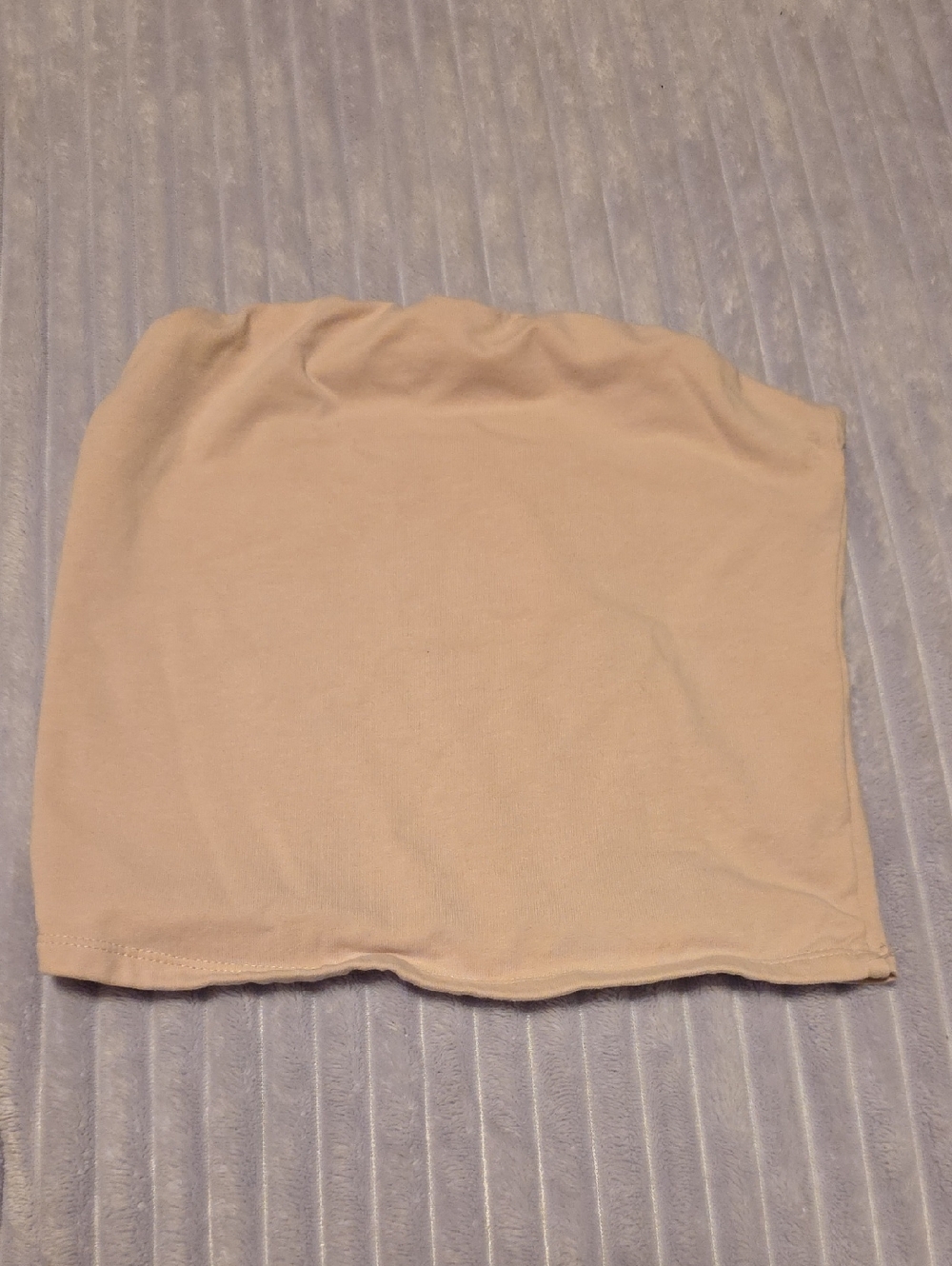 Ultra Flirt Cream Strapless Tube Crop Top
